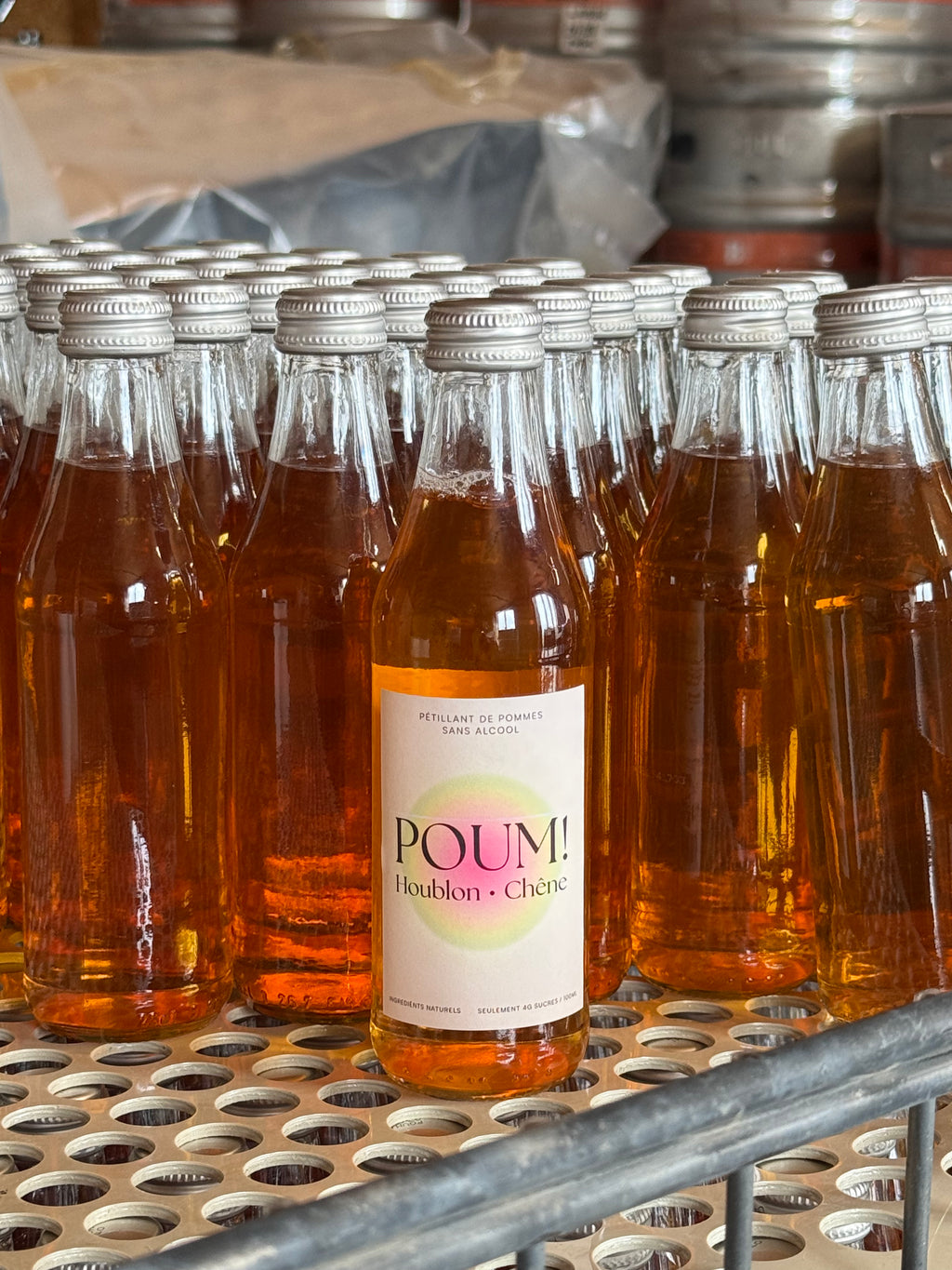 Bouteilles POUM! Houblon & Chêne 25 cl pendant la production