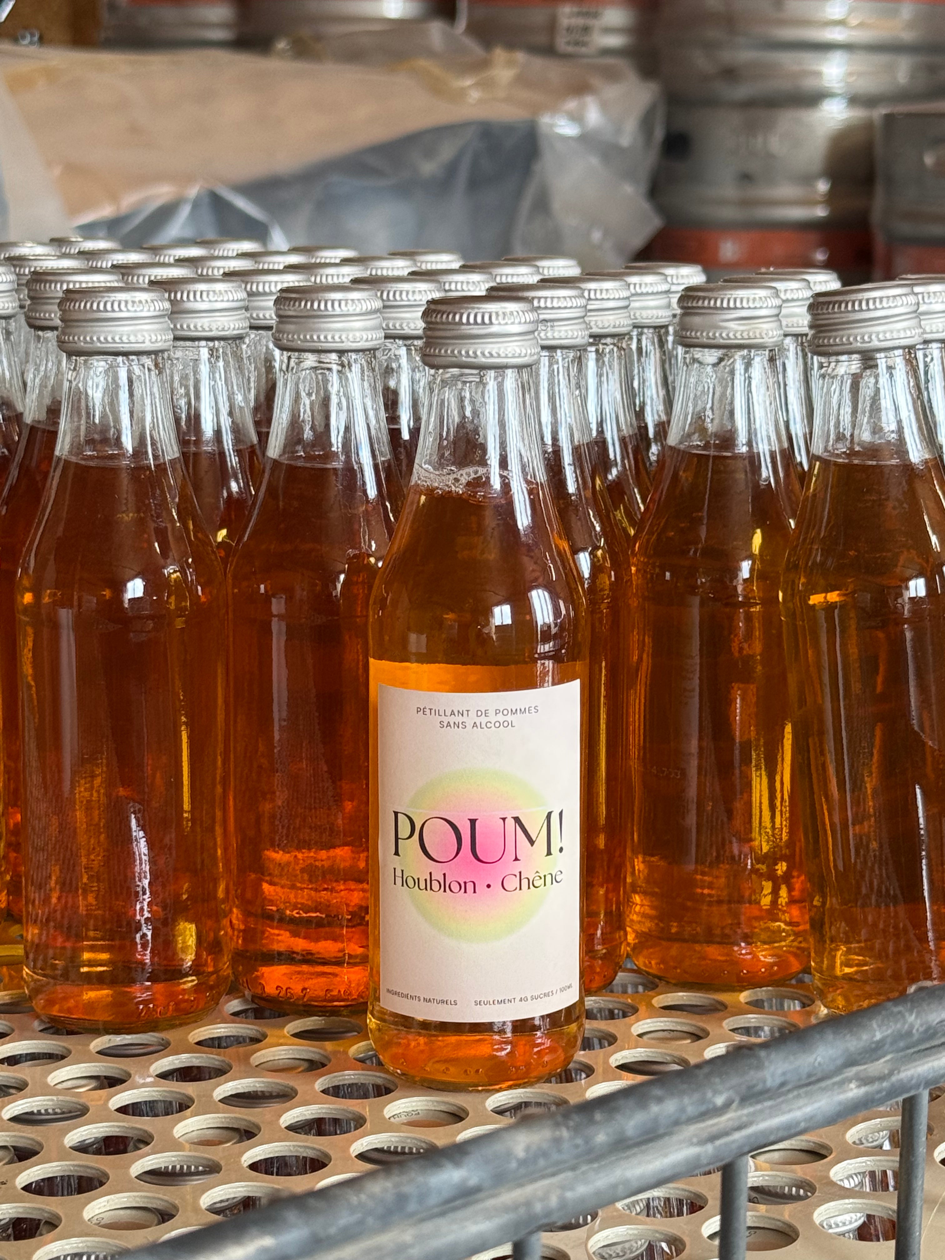 Bouteilles POUM! Houblon & Chêne 25 cl pendant la production